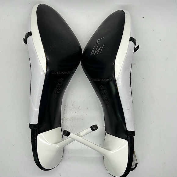 Gianmarco Lorenzi Sexy Black/White Leather Stiletto Heels Shoes **Size 40** 🔥🔥 - Picture 7 of 8
